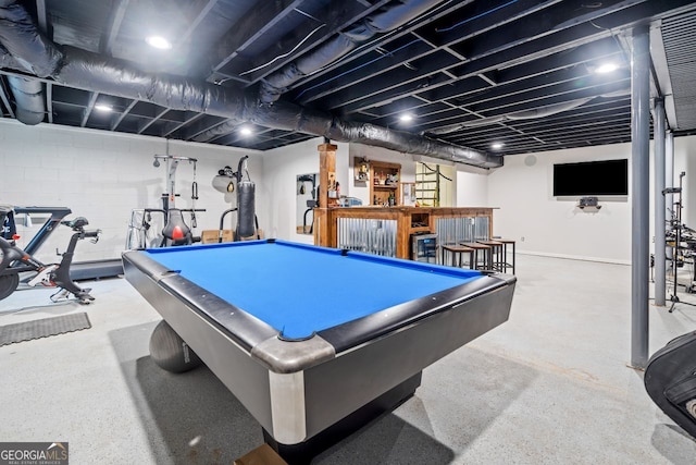 369 Arnold Mill Rd, Woodstock, GA 30188 - playroom featuring bar and pool table