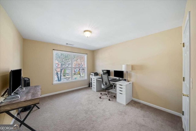 3125 Crooked Stick Dr, Cumming, GA 30041 - office area featuring baseboards, visible vents, and carpet