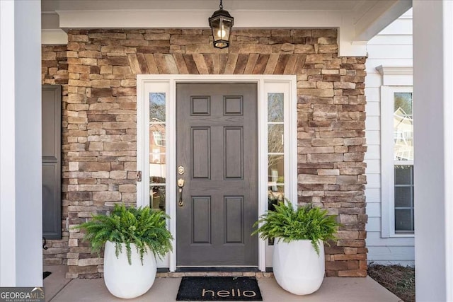 3125 Crooked Stick Dr, Cumming, GA 30041 - view of exterior entry with stone siding