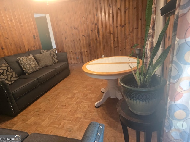 100 Brookwood Dr, Warner Robins, GA 31088 - living room featuring wooden walls