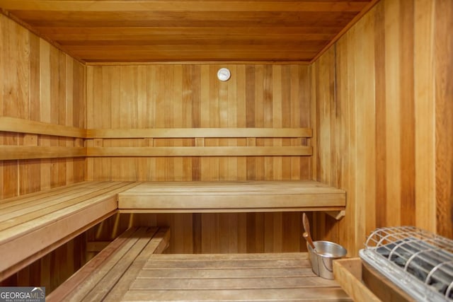view of sauna