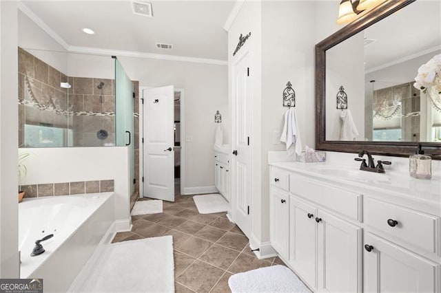 411 Conductor Ct, Jefferson, GA 30549 - full bathroom with baseboards, vanity, and crown molding