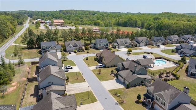 411 Conductor Ct, Jefferson, GA 30549 - drone / aerial view with a forest view and a residential view