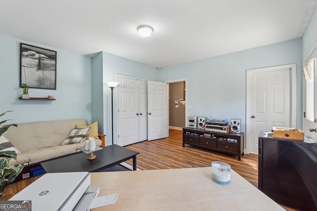 1236 Brickton Dr NW, Atlanta, GA 30318 - living room with wood finished floors