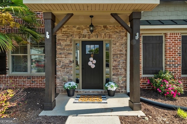 5950 Hidden Ridge Ct, Cumming, GA 30028 - entrance to property with brick siding and stone siding