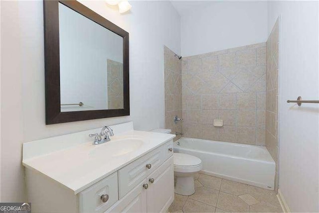 51 Sagemont Ct, Acworth, GA 30101 - full bath featuring tile patterned flooring, shower / bathing tub combination, toilet, and vanity