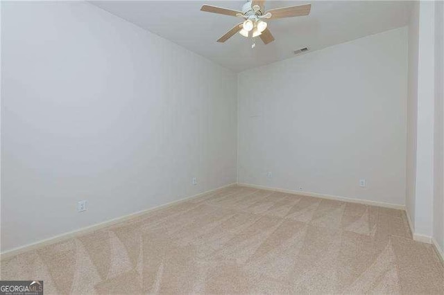 51 Sagemont Ct, Acworth, GA 30101 - empty room featuring ceiling fan, light carpet, visible vents, and baseboards
