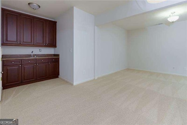 51 Sagemont Ct, Acworth, GA 30101 - bar featuring light carpet, baseboards, and a sink