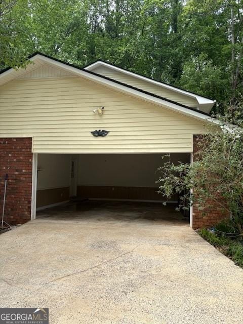 garage with driveway