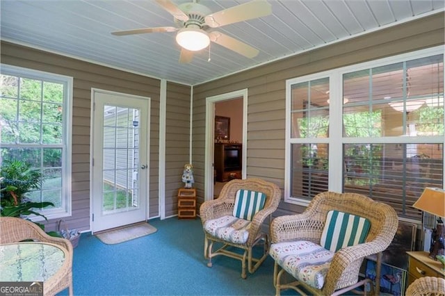 152 Cooper Creek Dr, Dallas, GA 30157 - sunroom / solarium featuring plenty of natural light and a ceiling fan