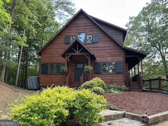 view of chalet / cabin