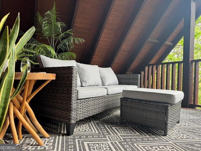 balcony featuring an outdoor living space