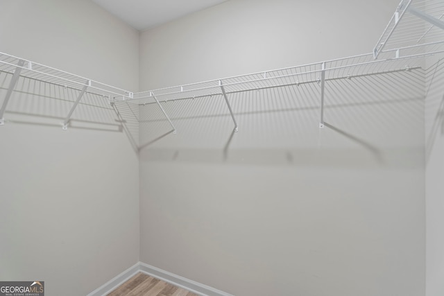 walk in closet featuring light wood-type flooring