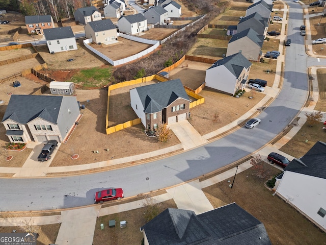 drone / aerial view with a residential view