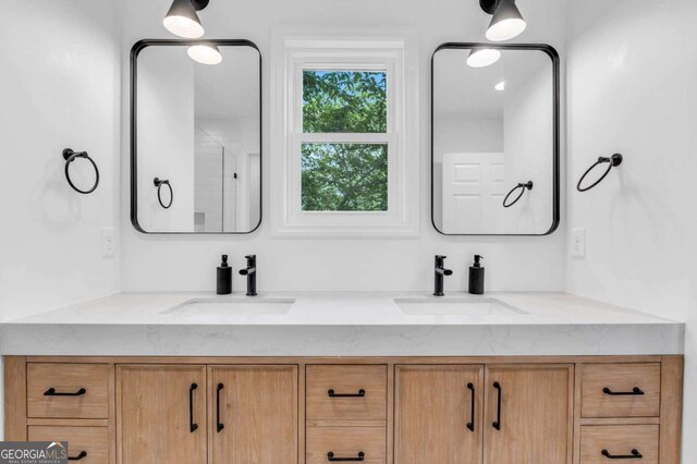 2180 Pine Lake Rd, Hiawassee, GA 30546 - bathroom featuring double vanity and a sink
