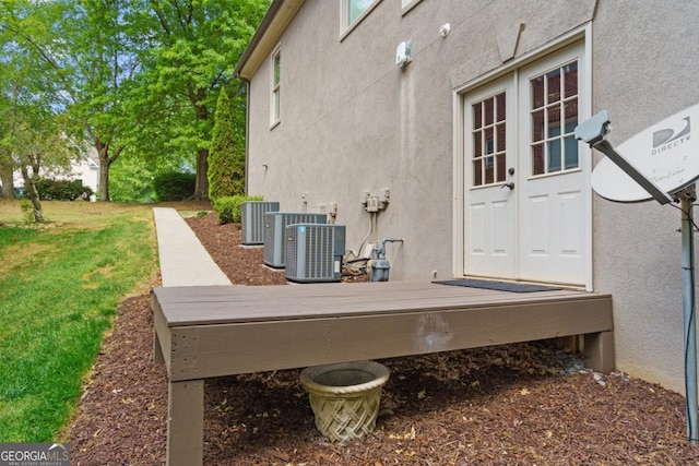 exterior space featuring central AC
