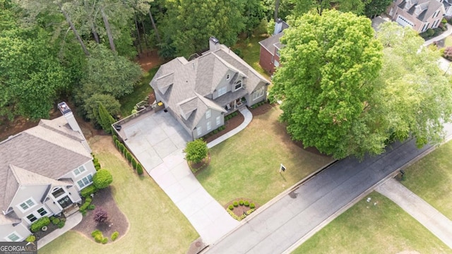 bird's eye view with a residential view