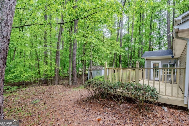 view of yard featuring a deck