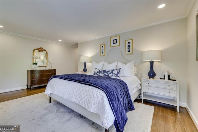 5 Prather Woods Ln, Augusta, GA 30909 - bedroom featuring baseboards, wood finished floors, recessed lighting, and crown molding