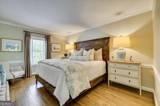 5 Prather Woods Ln, Augusta, GA 30909 - bedroom featuring baseboards, crown molding, and light wood-style floors