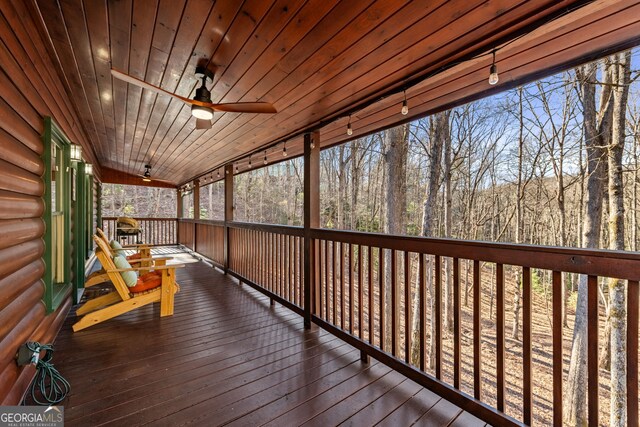 30 The Forest Rd, Blue Ridge, GA 30513 - deck with a ceiling fan