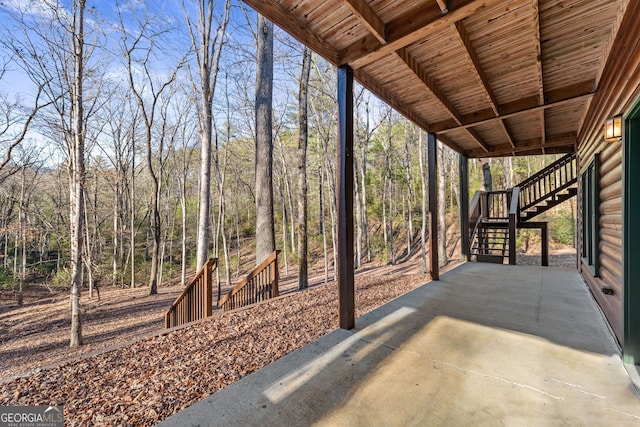 30 The Forest Rd, Blue Ridge, GA 30513 - view of patio with stairs