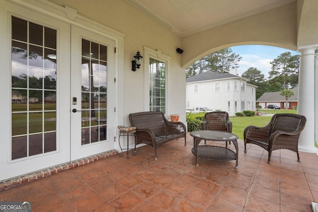 view of patio with french doors