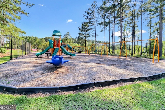 communal playground with fence