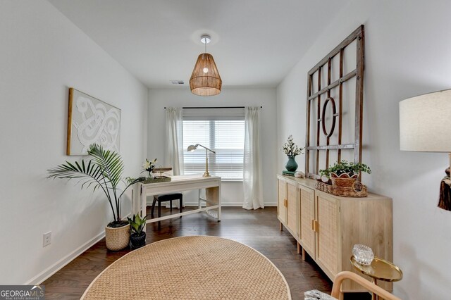 office area with baseboards