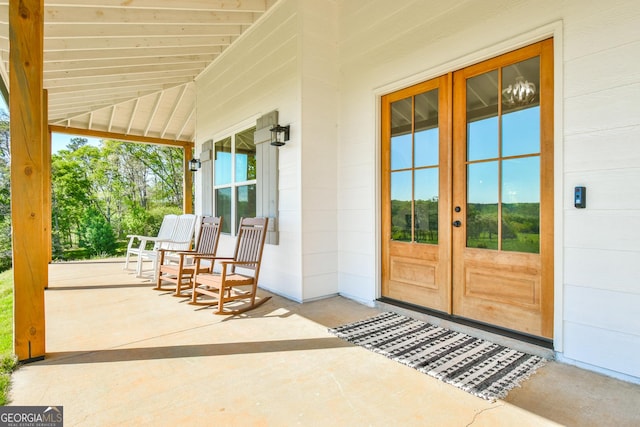 5315 Hendrix Rd, Cumming, GA 30040 - property entrance featuring covered porch and french doors