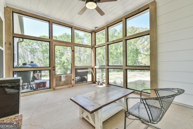 5315 Hendrix Rd, Cumming, GA 30040 - sunroom with ceiling fan