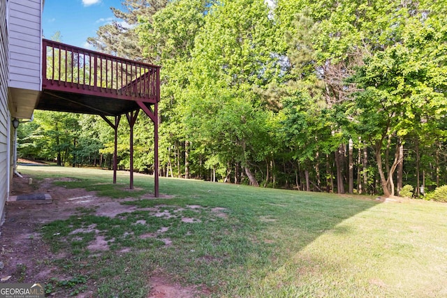 1650 Berryhill Rd, Cumming, GA 30041 - view of yard featuring a wooden deck