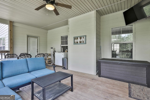 237 Northgate Preserve Dr, Newnan, GA 30265 - exterior space with an outdoor hangout area and ceiling fan
