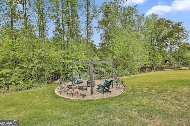 237 Northgate Preserve Dr, Newnan, GA 30265 - view of yard with a pergola, fence, and a patio area