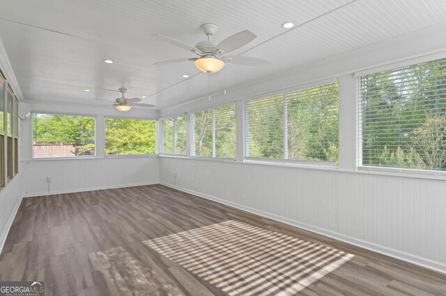 1953 Azure Grove Ct, Marietta, GA 30008 - unfurnished sunroom featuring ceiling fan
