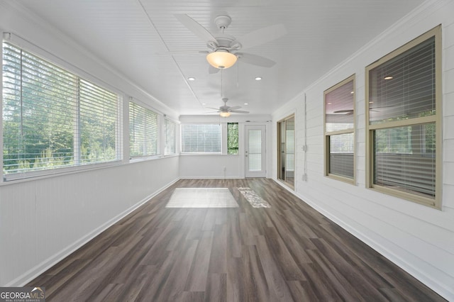 1953 Azure Grove Ct, Marietta, GA 30008 - unfurnished sunroom featuring baseboards, wood finished floors, and recessed lighting