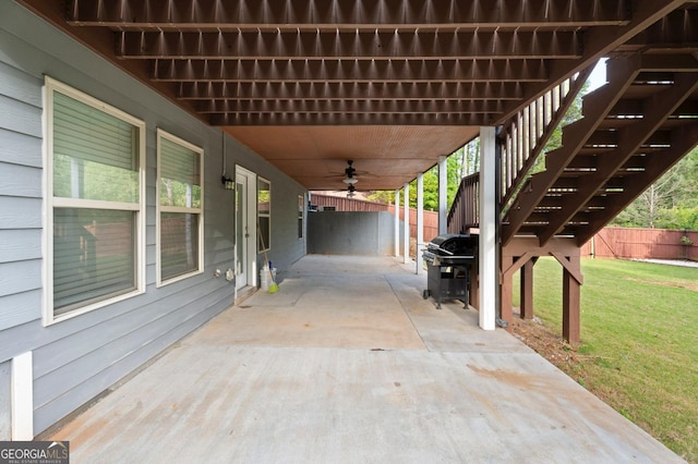 1953 Azure Grove Ct, Marietta, GA 30008 - view of patio / terrace featuring a grill, stairs, and fence