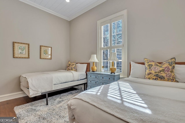 192 Myrtle Grove Ln, Richmond Hill, GA 31324 - bedroom with baseboards, wood finished floors, and crown molding