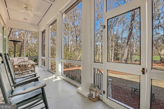 192 Myrtle Grove Ln, Richmond Hill, GA 31324 - sunroom / solarium featuring ceiling fan and plenty of natural light