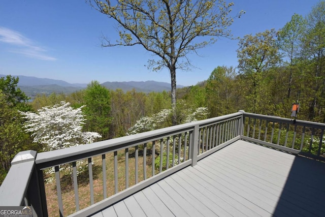 62 Eagles View Ct, Hayesville, NC 28904 - wooden deck featuring a mountain view and a forest view