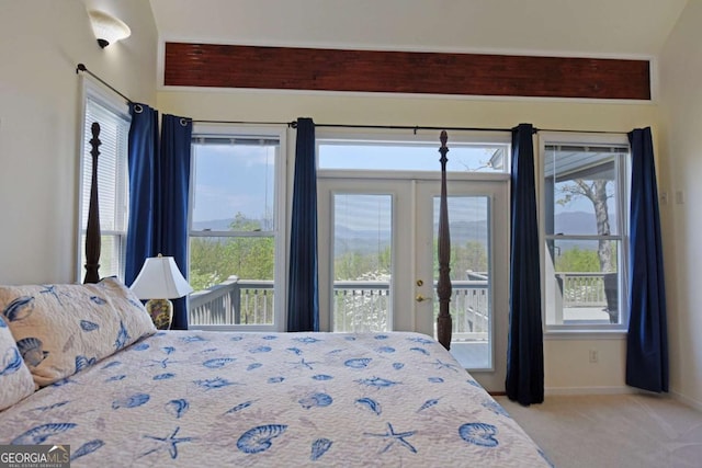 62 Eagles View Ct, Hayesville, NC 28904 - carpeted bedroom featuring access to exterior and baseboards