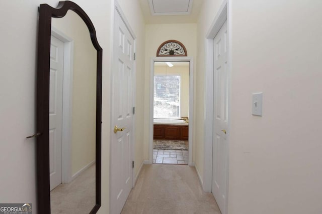 62 Eagles View Ct, Hayesville, NC 28904 - hallway featuring light carpet and baseboards