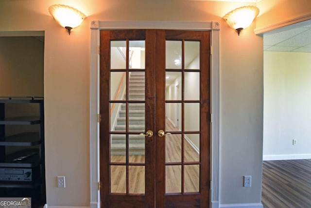 62 Eagles View Ct, Hayesville, NC 28904 - doorway to outside with french doors and baseboards