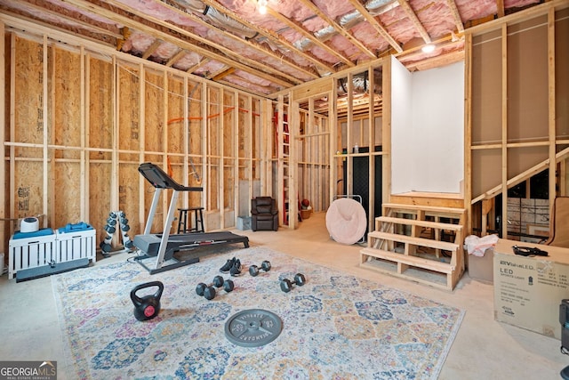 view of unfinished below grade area