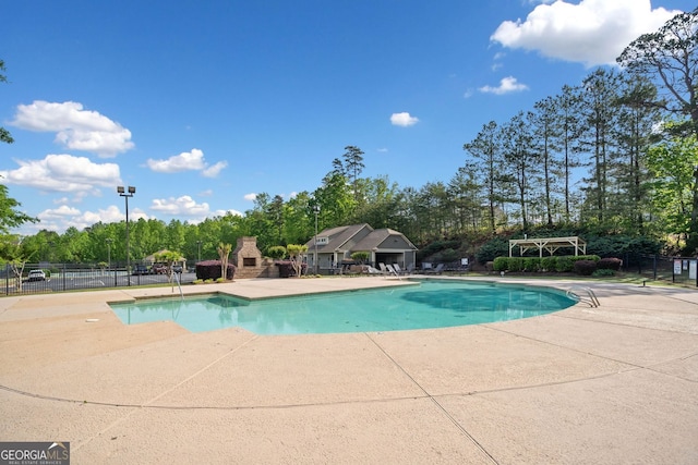 view of pool with fence, a patio area, and a fenced in pool
