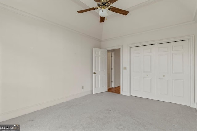 5510 Conway Dr, Marietta, GA 30068 - unfurnished bedroom featuring carpet floors, baseboards, a ceiling fan, and a closet