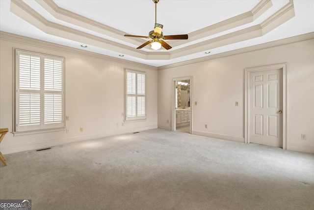 5510 Conway Dr, Marietta, GA 30068 - unfurnished bedroom with carpet flooring, ornamental molding, and a raised ceiling