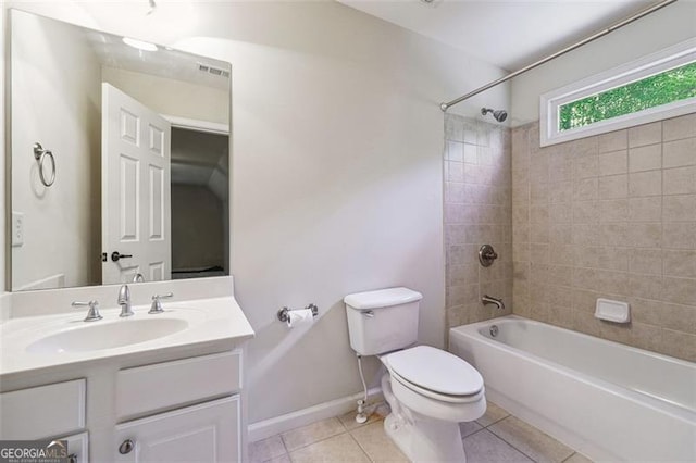 7045 Mountain Xing, Cumming, GA 30041 - full bathroom featuring tile patterned floors, shower / bathing tub combination, vanity, toilet, and visible vents