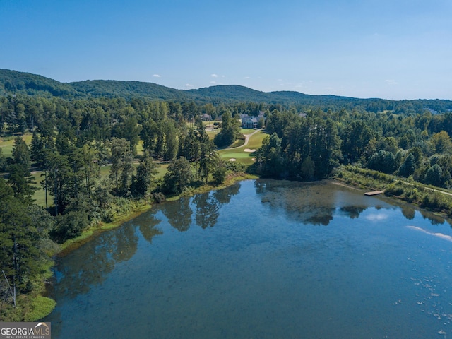 7045 Mountain Xing, Cumming, GA 30041 - birds eye view of property with a view of trees and a water and mountain view