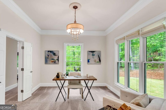 1400 Squire Ln, Cumming, GA 30041 - office space with light carpet, ornamental molding, and baseboards